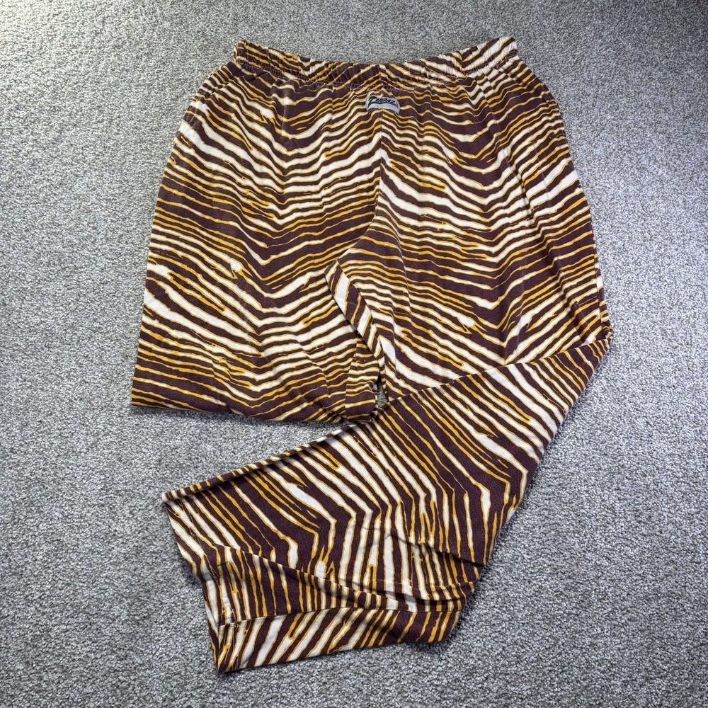 Zubaz Sweatpants Mens 2XL Brown Zebra Print Relaxed Jersey Elastic Waist Pockets
